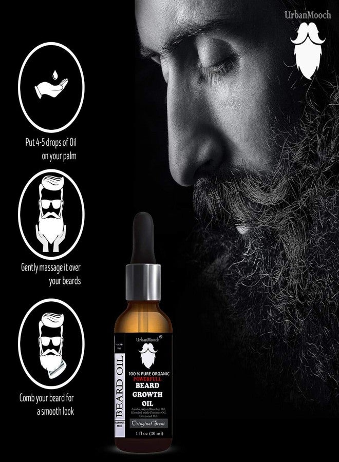UrbanMooch Beard Gooming Kit for Men | Organic Beard Growth Oil | Boar Bristle Beard Brush Combo Set | Promotes Beard Growth, Nourishes | Grow & Style Your Beard The Way You Want - Image 3